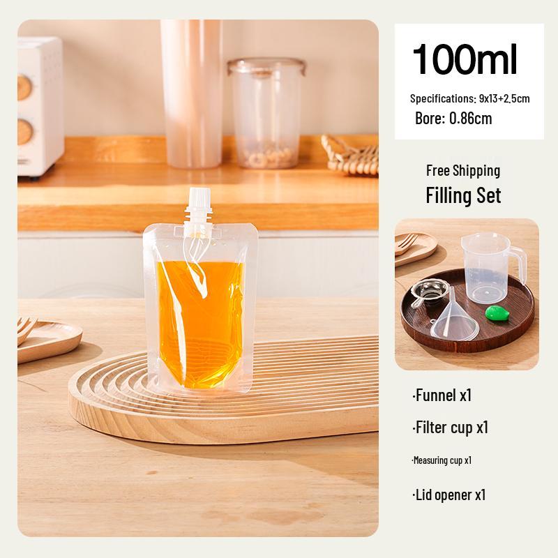 Large Transparent Spout Pouch for Cereal, Grain, Milk Tea, or Soy Milk Portioning and Sealing