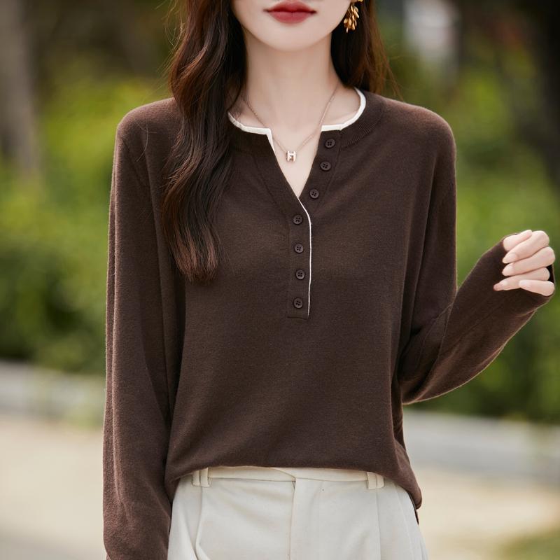 Cashmere genser for kvinner Qinghe cashmere 50 % ull 50 % silke Dame høst og vinter kashmir genser myk og varm