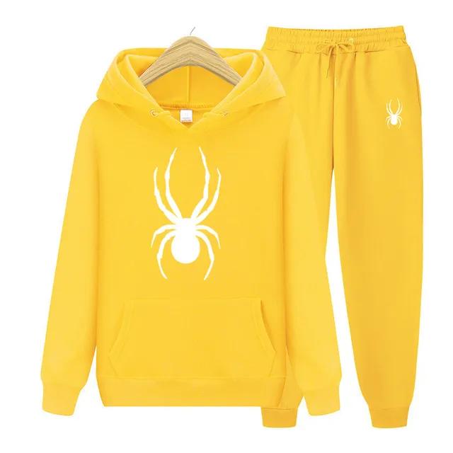 Spring and Autumn Men's And Women Suit Brand Fashion Spider Hoodie + Trousers Men's Casual Jogging Sportswear 2 Sets