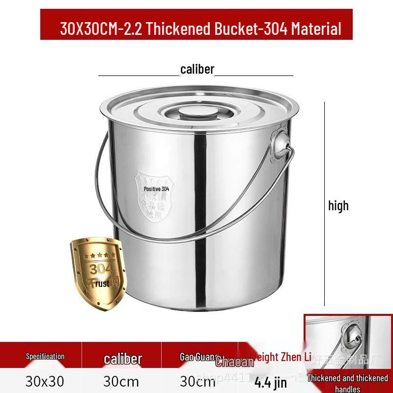 304 Stainless Steel Commercial Soup Pot with Lid - Large Multi-purpose Cookware for Soup, Braised Meat, Water Boiling, and Rice Cooking.
