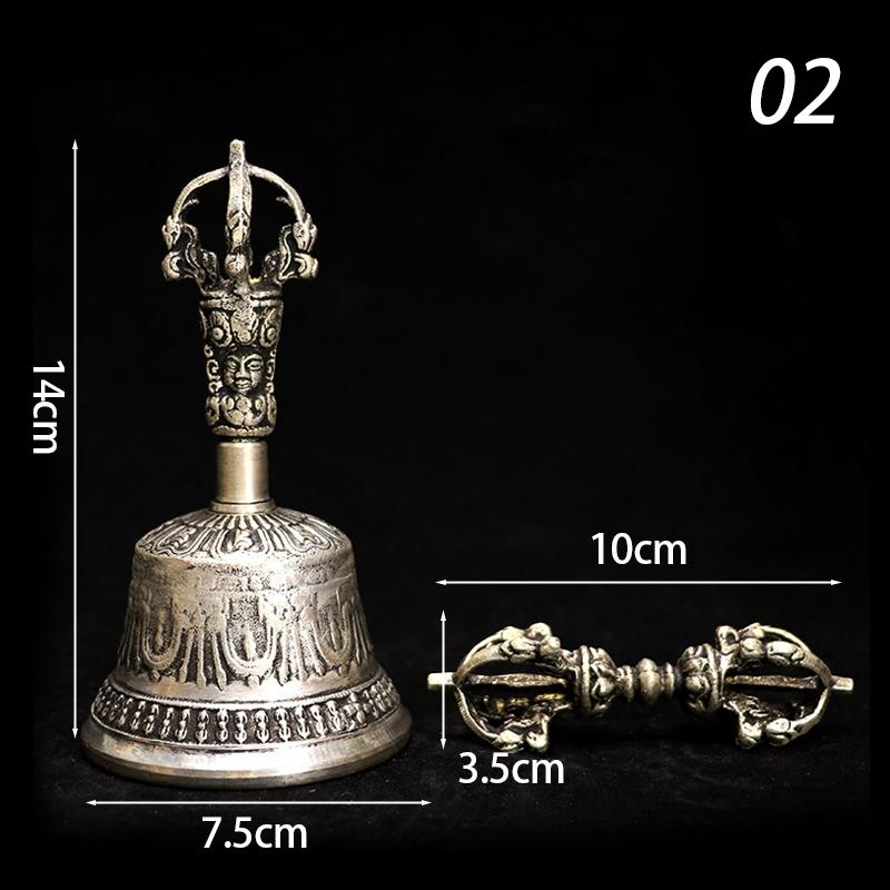 Premium Tibetan Buddhist Meditation Bell & Dorje Ritual Set Handheld Bell for Yoga Sound Therapy and Spiritual Ceremonies
