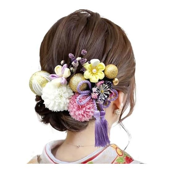 Baramoly Handmade Tsumami Zaiku Hair Accessories for Coming-of-Age Ceremony, Shichi-Go-San, Yukata, Hakama, Kimono, Furisode, Japanese Traditional