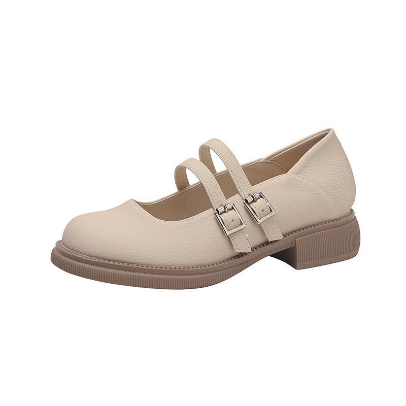 2025 new French Mary Jane shoes inner height increase women's shoes small size 313233 single shoes British style platform small leather shoes