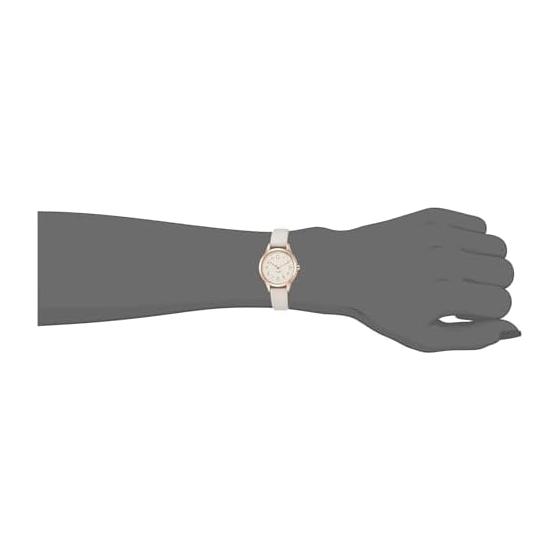 [Trabalho de campo] Pulseira de couro analógica Juvia à prova d'água ST257p-1 cinza feminino
