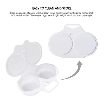 2 Eggs Microwave Oven Egg Poacher Plastic Poached Egg Steamer Kitchen Frying Egg Tool For Noodles Easy To Use And Clean