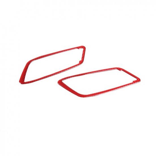 Red Carbon Fiber Inner Door Handle Frame Trim Cover For Toyota Supra A90 19-22