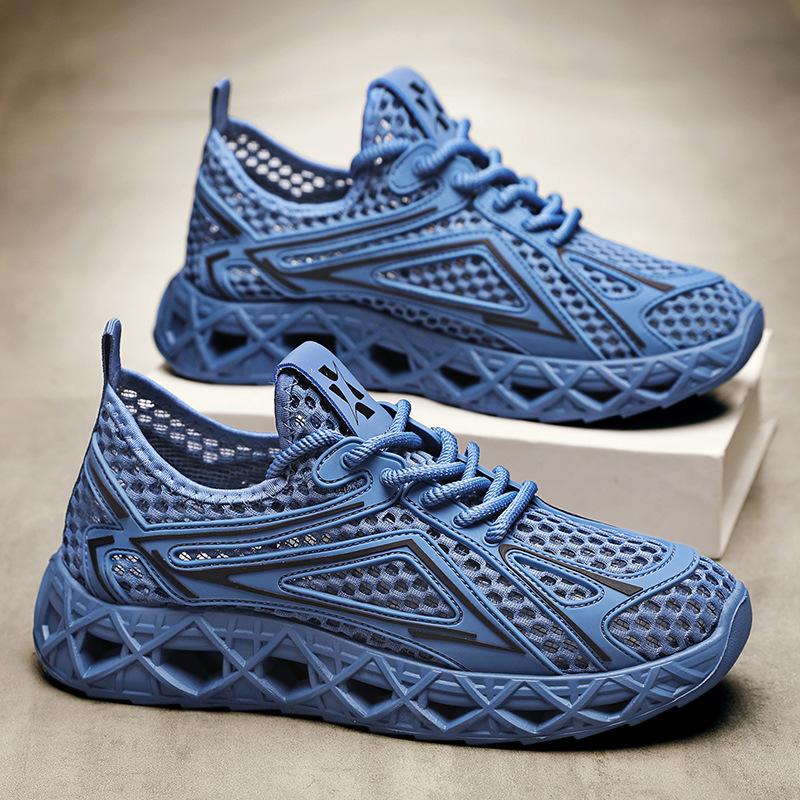 Men's Summer Hollow Breathable Mesh Sports Running Shoes Light and Comfortable Casual Youth Mesh Shoes