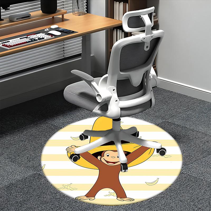 

Curious George,Sombrero Chair mat Round Rug Office carpet, Non slip, Suitable for Living Rooms, Bedrooms decor.1205152a 80cm by 80cm