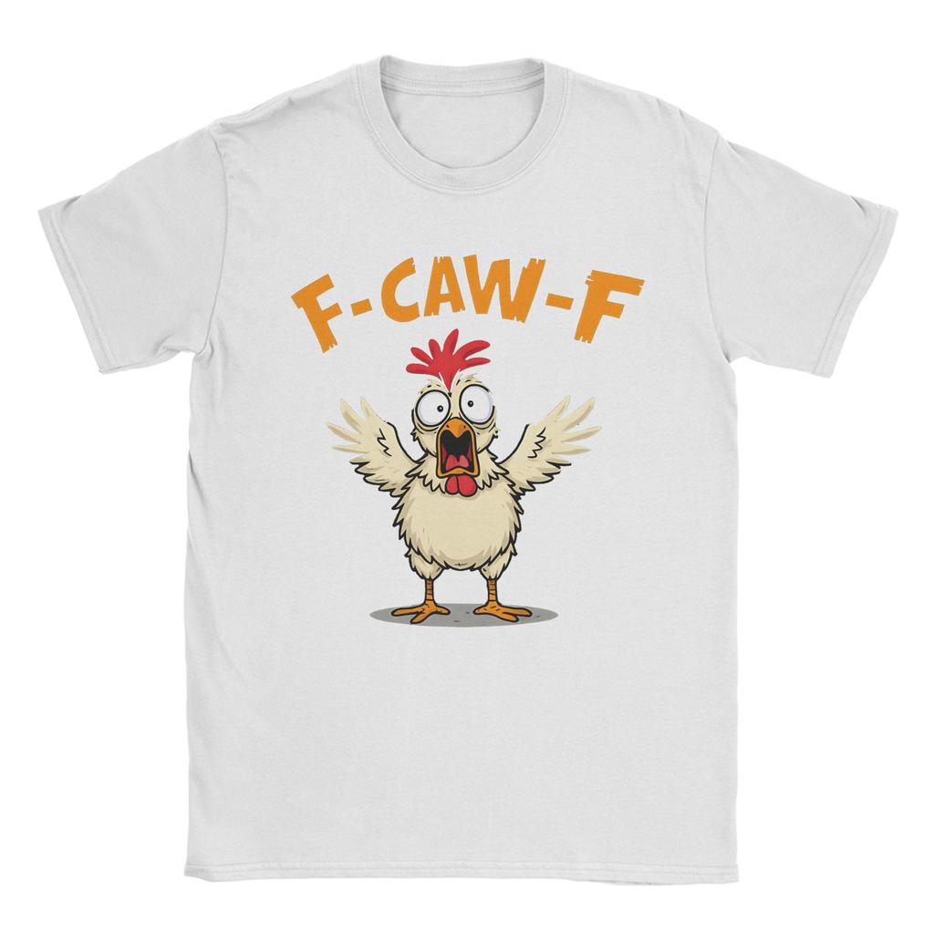 Men's T-Shirt Funny F-Caw-F Spooky Chicken Meme (2) Fashion 100% Cotton Tee Shirt Short Sleeve  T Shirt Crewneck Tops Gift Idea