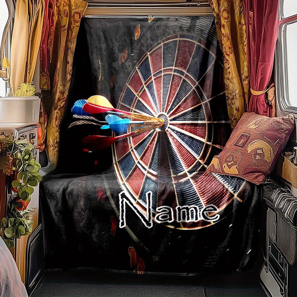 Darts Board With Arrows Rv Blanket Personalized Name Soft Comfortable Stylish Rv Blanket Car Blanket Perfect For Rv Travel Rv Camping Rv Outdoor Rv