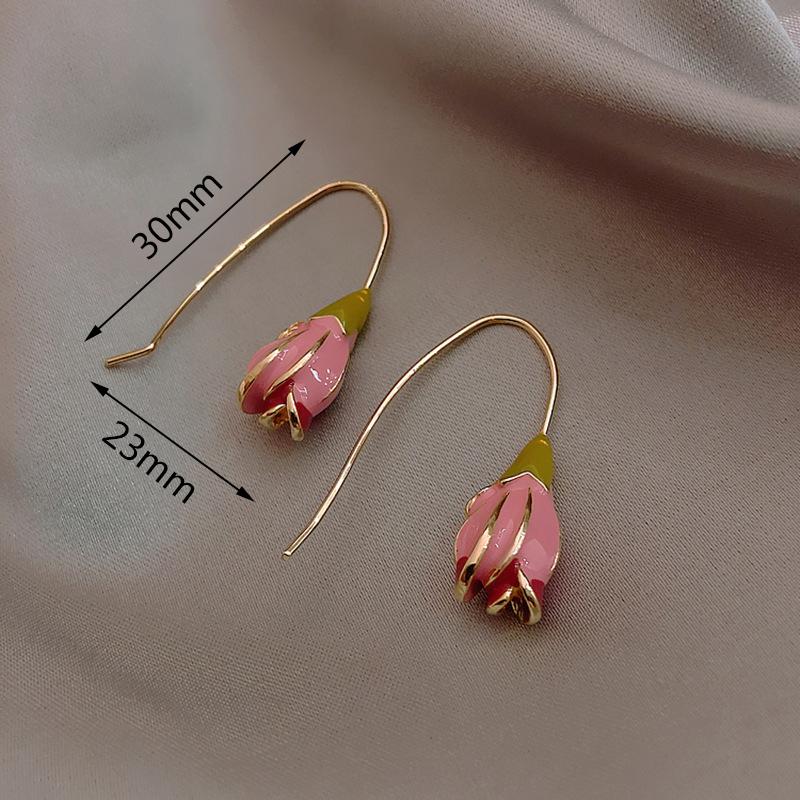 Retro Tulip Earring Minority French Gentle Earring Sweet Girl Spring Earring