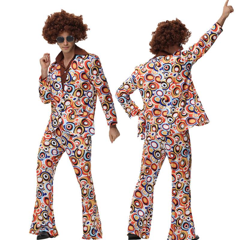 Vintage Nostalgic 80 Disco Couple Hippie Hip Hop Rock Adult Performance Costume