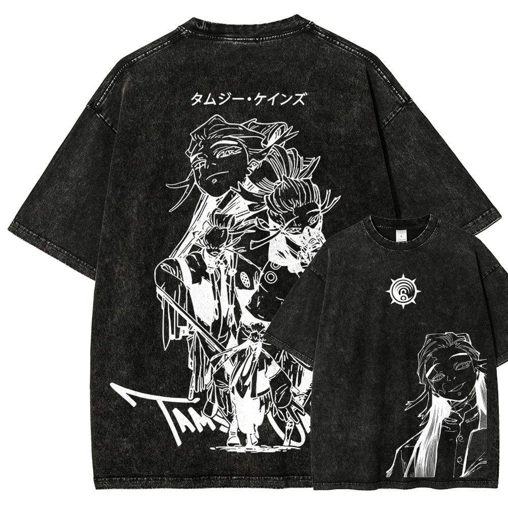 Gachiakuta Anime-Liebhaber Gewaschenes T-Shirt Ganzjahreskleidung Hohe Qualität Persönlichkeit Kleidung Übergröße Unisex Neues Modell Paare T-Shirt S black