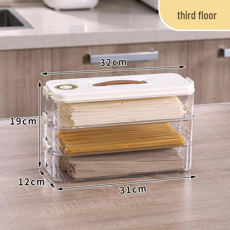 Scatola Quadrata Ermetica in Plastica per Conservare Noodles con Coperchio per Cucina e Frigo