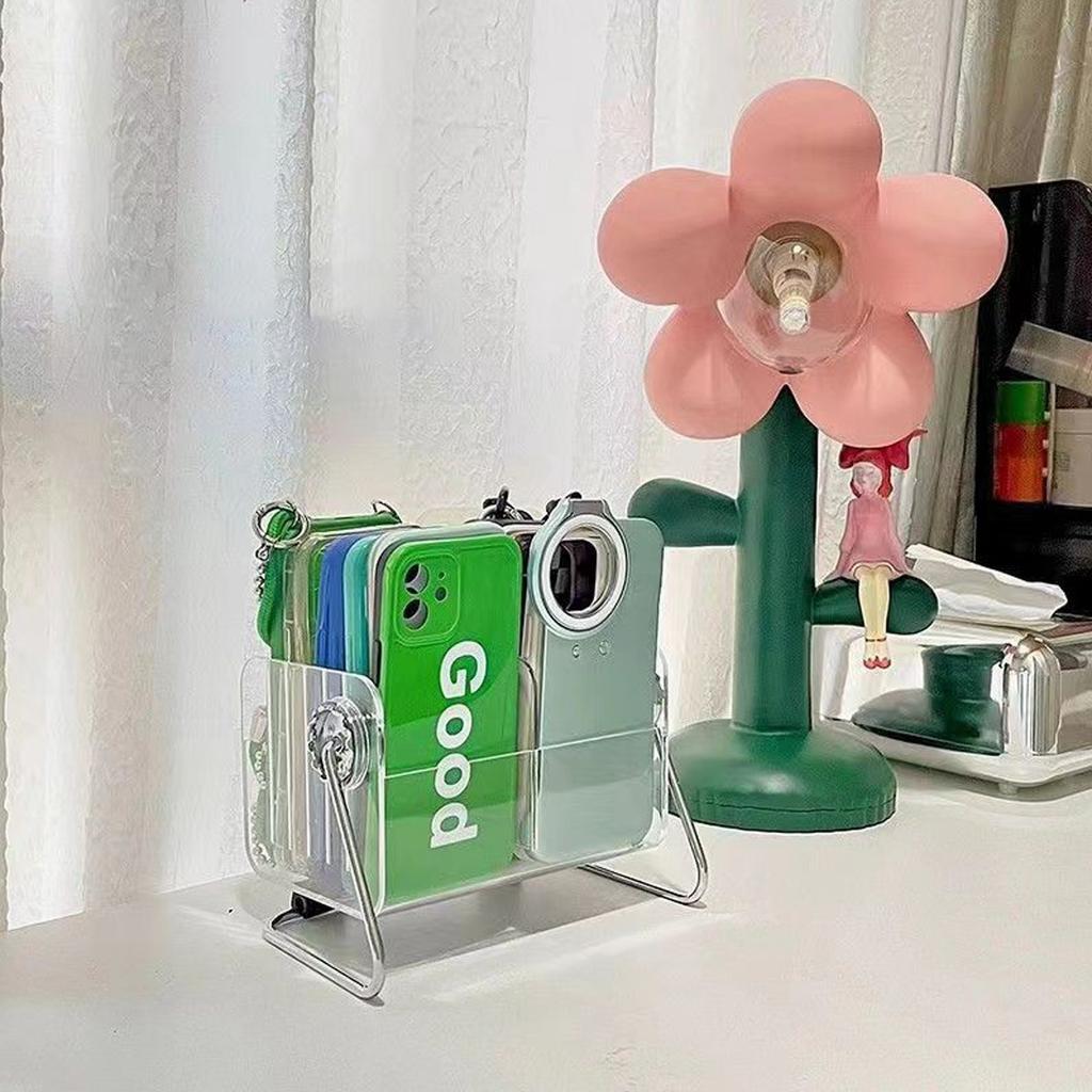 Clear Plastic Remote Control Holder Desk Organizer Transparent Mobile Phone Case Glasses Sundries Storage Box Multifunctional