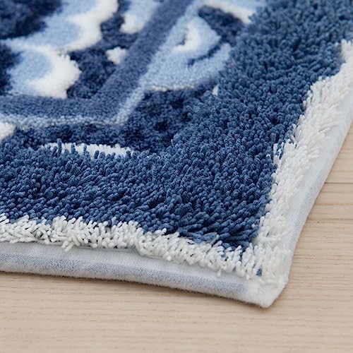 LANCETTI Spitze Toilettenmatte, ca. 65 x 65 cm, Blau, Lancetti Senko 34319