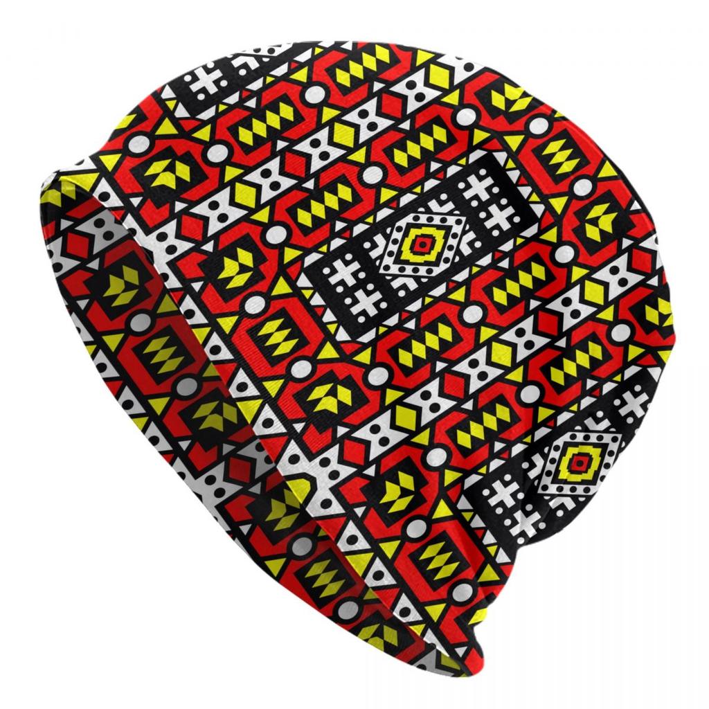 Custom African Ethnic Tribal Ankara Pattern Bonnet Hat Knit Hat Unisex WoUnisex Fashion Unisex Adult Winter Warm Skullies Beanies Caps