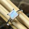 Natural Rainbow Moonstone Ring, Sterling Silver Ring for Women, Handmade Silver Ring, Moonstone Ring, Bohemian Jewelry