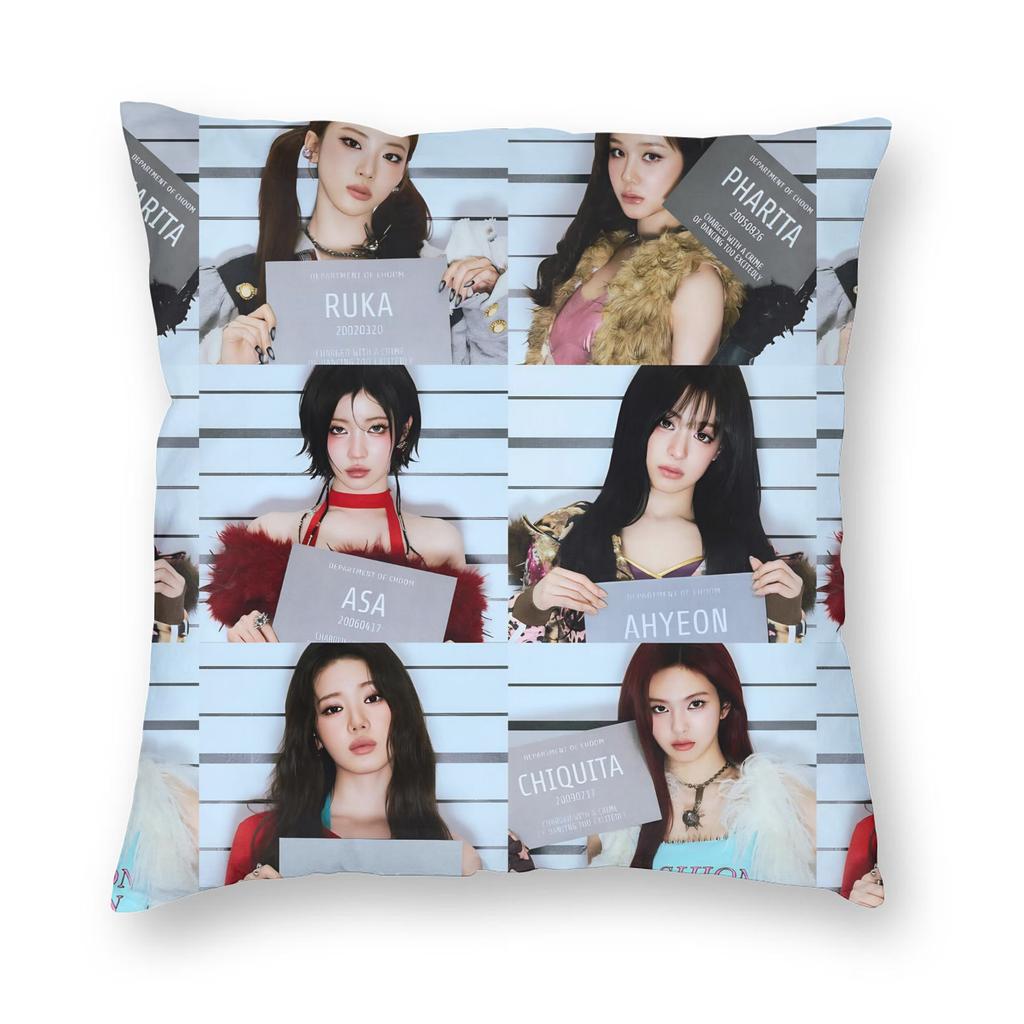 Kpop Style Babymonsters Group Pillowcase Soft Polyester Cushion Cover Decor Pillow Case Cover Home Square 18''