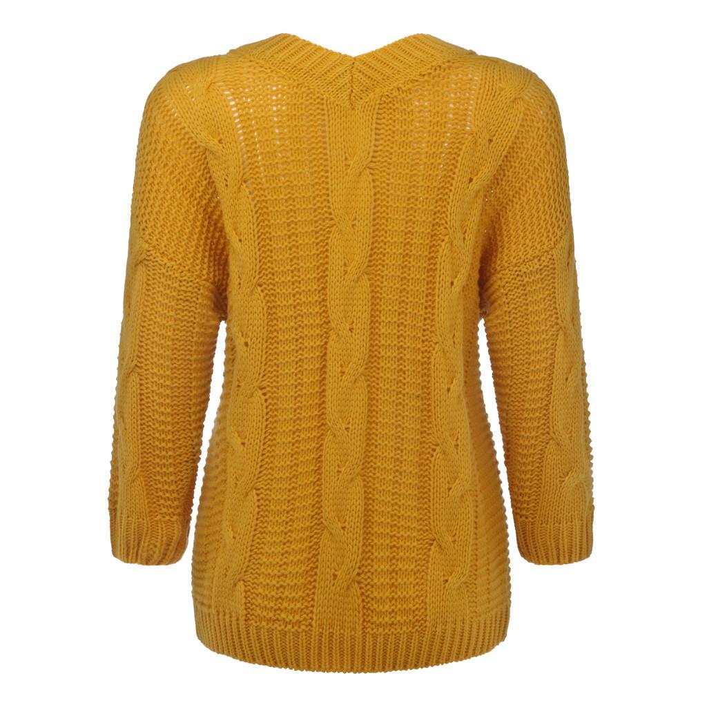 Fashion Women  Color V Collar Easy Big Code  Pullover And Sweater