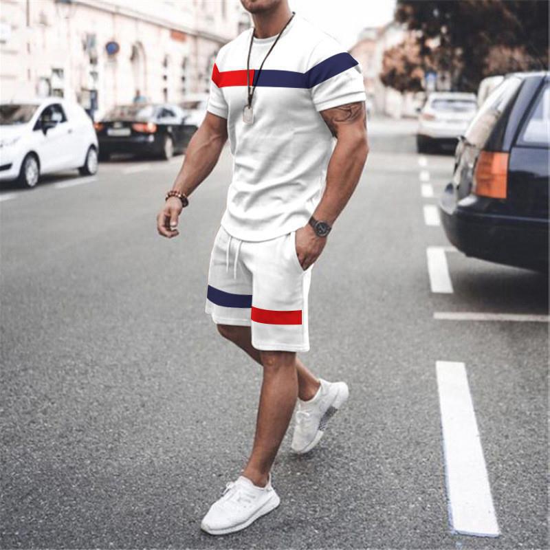 Men's Suit Printed 3D Pattern Summer Casual Breathable Refreshing Sports Suit Oversized Men's Top Y2K Fashion Style