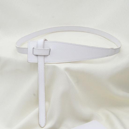 Cintura in ecopelle da donna semplice stile coreano forma irregolare nodo regolabile cintura lunga abito cappotto cintura corsetto accessori moda