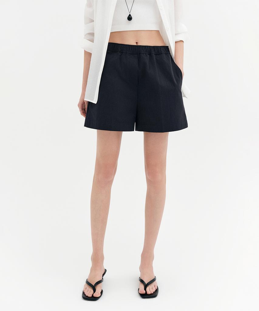 Lugkaeseuteu Sky Cotton Banding Shorts_Navy