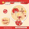 Mini Inspirational Text Folding Fan: Cute, Portable, Round Cloth Surface for Summer Cooling.