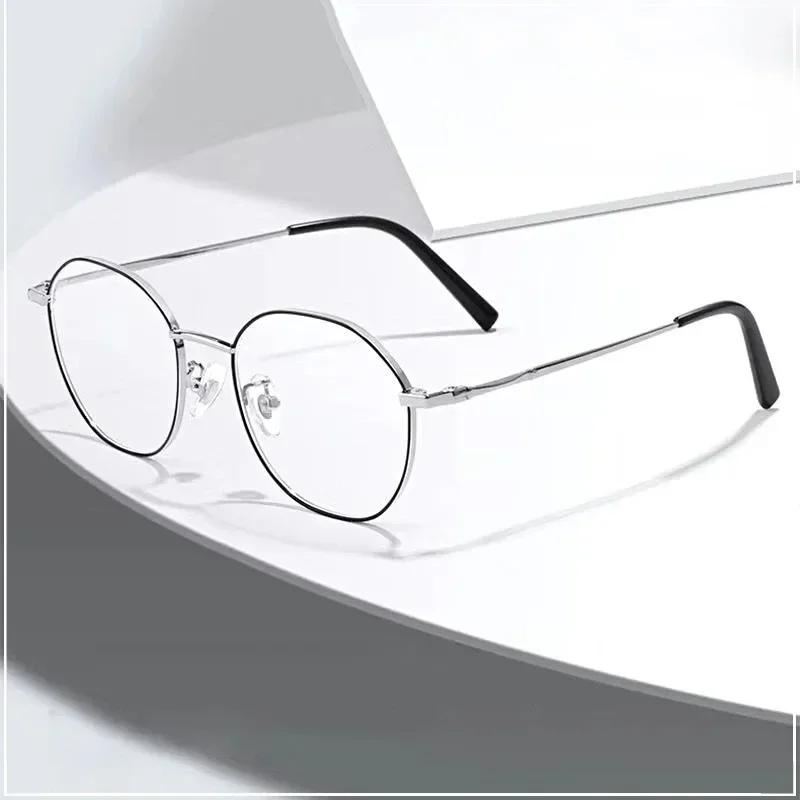 Metal Round Anti Blue Light Glasses Women Men Classic Square Eyeglasses Frames Transparent Computer Glasses