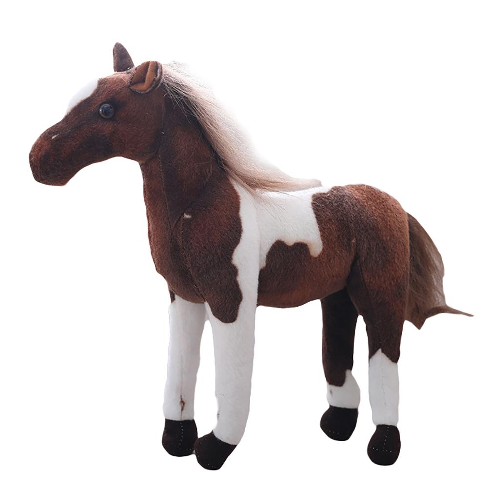 3D Simulation Horse Animal Plush Stuffed Doll Kids Toy Room Decor Photo Props
