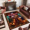 Witchcraft Theme Crystal Velvet Rug Personalized Custom Name Text Soft Floor Mat Home Decor
