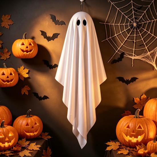 Outdoor Halloween Decorations Hanging Ghost Decoration, Large Spooky with Hook Entrance Ornaments for Tree, Front Yard, Patio, Lawn, Garden,