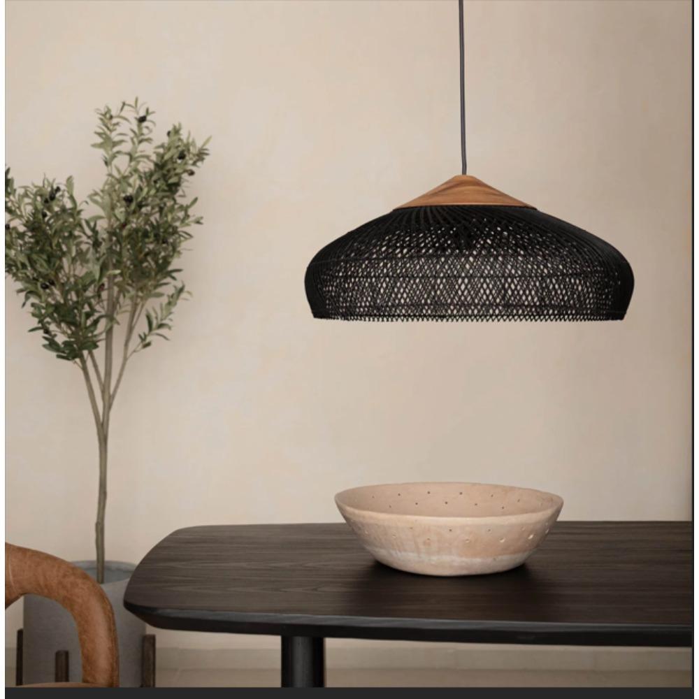 Hand Woven Rattan LED Hanging Lamp Wabi Sabi Shop Bar Rattan Pendant Lights Japan Living Room Chandelier Loft Room Decor