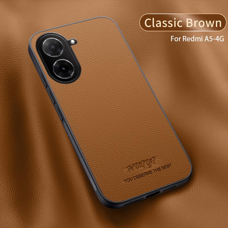 

Кожаный чехол для Xiaomi Redmi A5 4G A 5 Автомобильный магнитный держатель Беспроводная зарядка Силиконовый чехол для телефона RedmiA5 25028PC03G 25028RN03A Redmi A5 4G коричневый