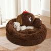 Plush Dog Bed, Pet Self Warming Bed, Kennel Soft Sleeping Plush Cushion Bed Pet Cat Nest for Kitten