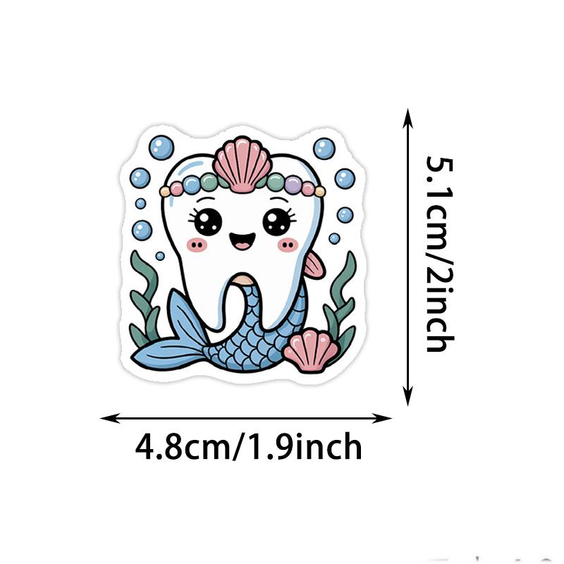 Top-Grade 100Pcs Top-Grade Tooth High-Standard Cartoon Top-Grade Stickers First-Class Cute Premium-Quality Tooth Superior-Grade Decals