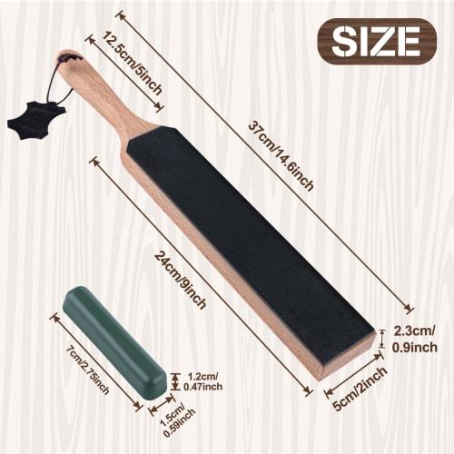 LEONTOOL Leather Strop Kit, Double-Sided Leather Strop Paddle Kit, Knife Sharpener with Ergonomic Handle, Knife Strop for Sharpening Knives, Includes