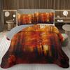 Fall Leaves Bedspread Set Queen/Twin, Autumn Maple Leaf Quilt Set, Soft Lightweight Botanical Coverlet, Rustic Farmhouse Bedding