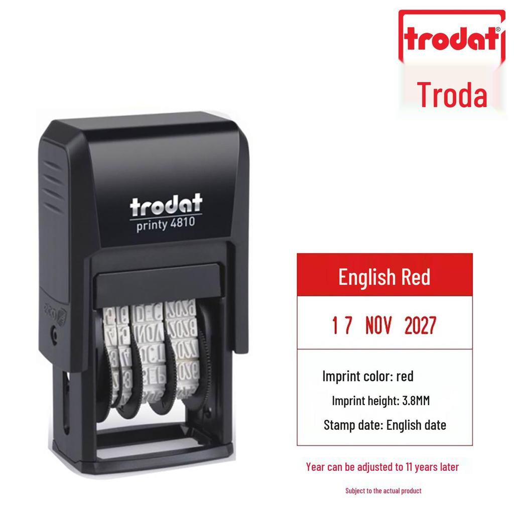 Trodat 4810 Selbstfärbender Datumsstempel, 3,8x20mm, Verstellbar, Chinesische & Englische Daten