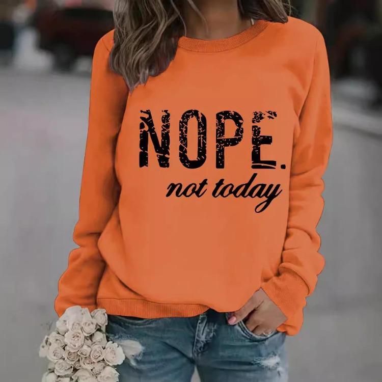 American European Cross Border Fashion Casual Women Long Sleeve Printed Slogan Sweatshirt