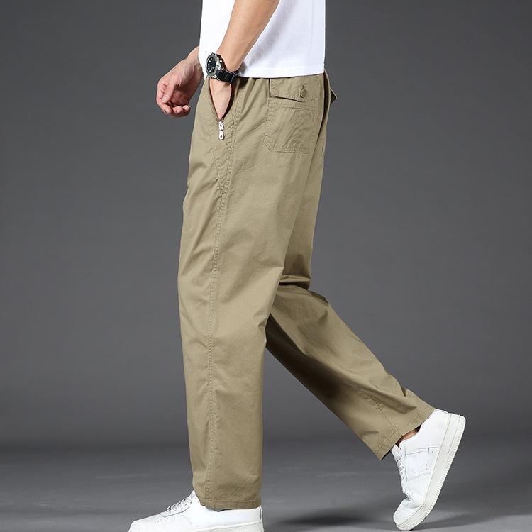 

Мужские брюки на молнии в стиле Харадзюку, хлопковые брюки-карго, повседневные спортивные длинные брюки с эластичной резинкой на талии, брюки с карманами L