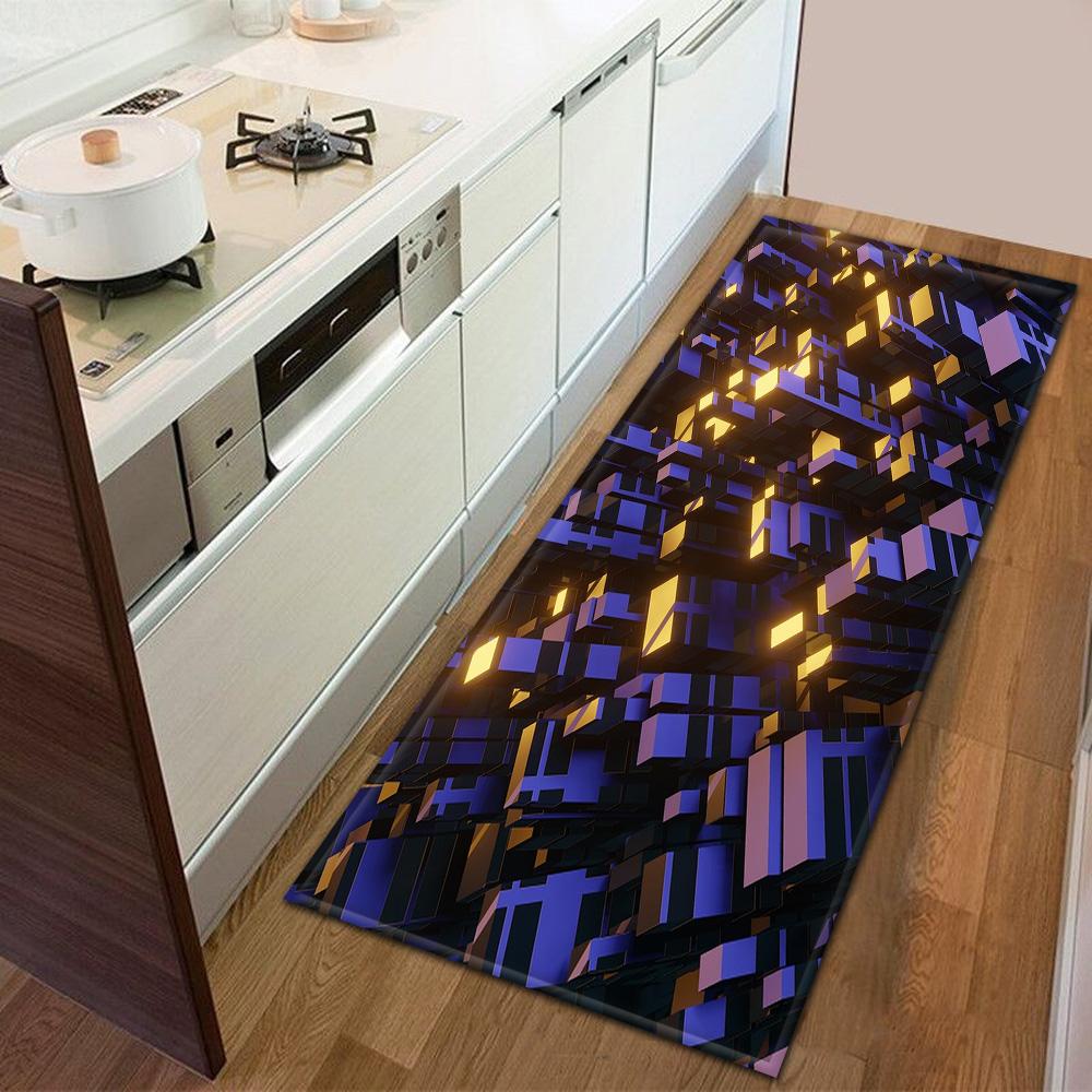 Entrance Door Mat Kitchen Bedroom Carpet Non-slip Floor Corridor Balcony Carpet Modern Printed Pattern Floor Mat