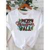 Printed Fashion New Year Women's T-shirt Top Merry Christmas Clothing Coffee Love Cute Holiday Pattern Round Neck Short Sleeve