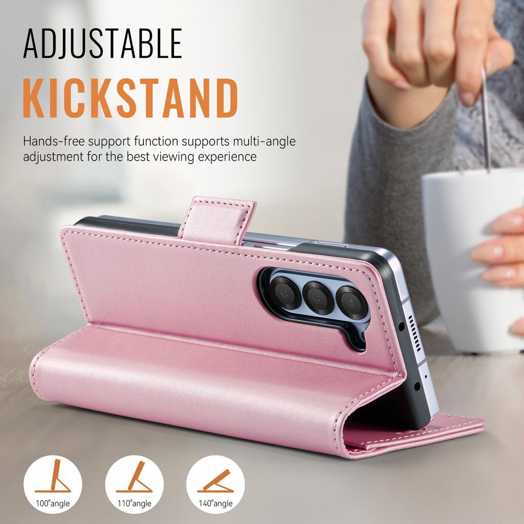 For Samsung Galaxy Z Fold5 / Z Fold6 / Z Fold7  Wallet Case with Card Slots & Kickstand, 360° Protection Leather Case