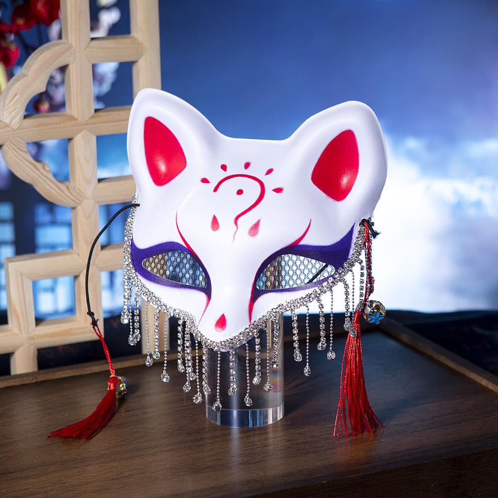 

Маска-полумаска венецианская «Лиса» со стразами для вечеринки на Хэллоуин