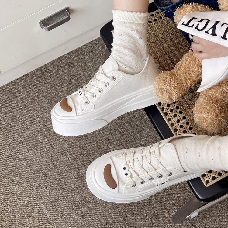 

Cute puppy canvas shoes women s 2025 spring new versatile thin casual shoes niche students lightweight board shoes 35