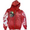 2025 New Cross-border Trendy Brand Goth Hooded Cardigan Sweater Jacket Embroidery Street Trend Printing Men and Women
