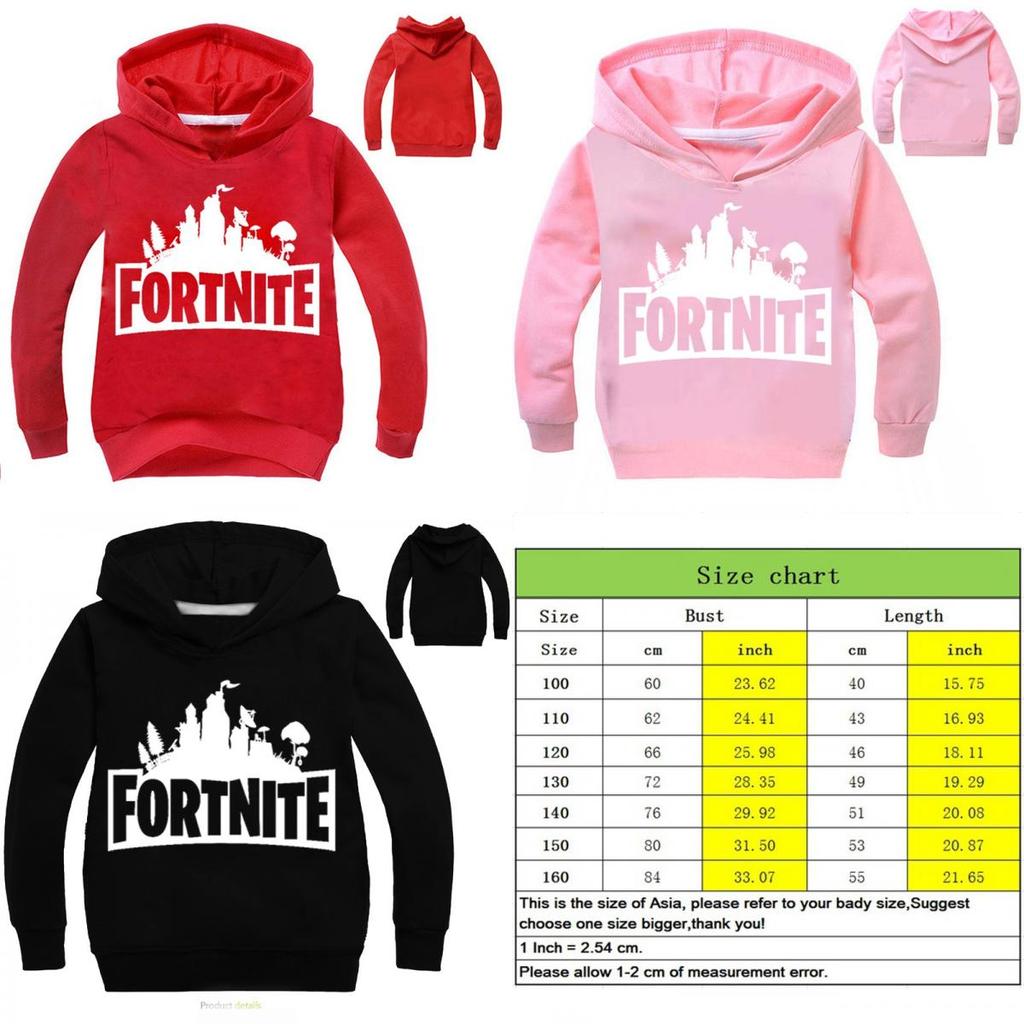 Kids Sleeve Long Hoodie Coat Boys Girls Game Fortnite Printed Sweater Hooded