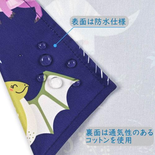 Athbavib Kids' Apron, Cute Dinosaur, Navy, with Triangle Scarf and Pockets, Adjustable, 50*60cm, Waterproof Cotton, Easy Care, for Boys and Girls, Kin