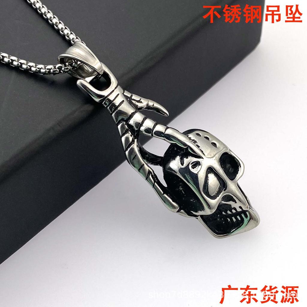 Halloweenowa Osobowość Orli Pazur Czaszka Stal Nierdzewna Wisiorek Hip Hop Wszechstronny Tytanowa Stal Naszyjnik Łańcuch do Swetra